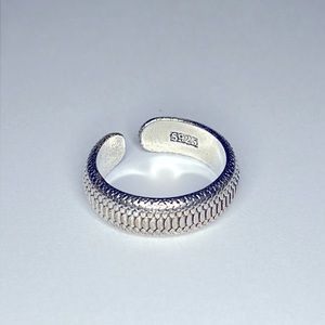 Adjustable Silver Pattern Ring